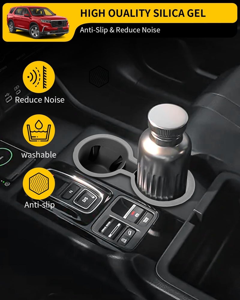 Maxzina Cup Holder Compatible with 2023-2026 Honda Pilot Car Center Console Cup Holder Insert Storage Box Interior Armrest Organizer for 2024-2026 Honda Ridgeline&Passport Accessories (Grey) - Image 3